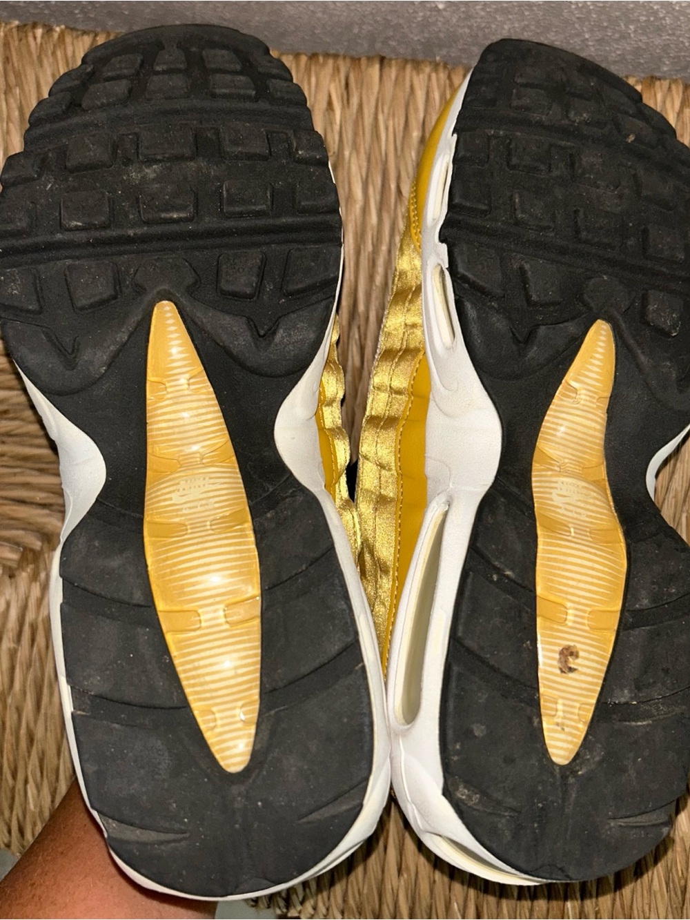 Nike Air Max 95 LX Wheat Gold Black Satin Sneakers Women’s 7.5 AA1103-700 - Picture 7 of 9